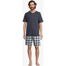 SCHIESSER Pyjama Night & Home Grau kariert / Blau 54