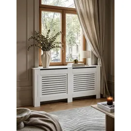 KADIMA DESIGN Moderne Heizkörperabdeckung mit Lamellenmuster Heizungsverkleidung 152x19x83 cm