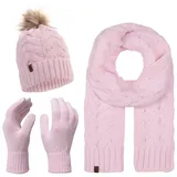 Rock Creek Winter Mütze mit Bommel Rosa