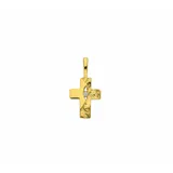 Adelia ́s Kettenanhänger Kreuzanhänger 585 Gold (14K) mit Zirkonia, Goldanhänger Kreuz goldfarben