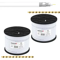 PremiumX 2x 100m BASIC Koaxialkabel 135dB 4-fach SAT Antennenkabel