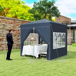 Outsunny Faltpavillon 2,5 x 2,5 m inkl. 4 Seitenteile Blau
