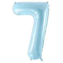 Folienballon Zahl 7 hellblau