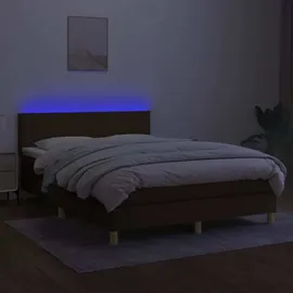 vidaXL Boxspringbett 140 x 200 cm Dunkelbraun