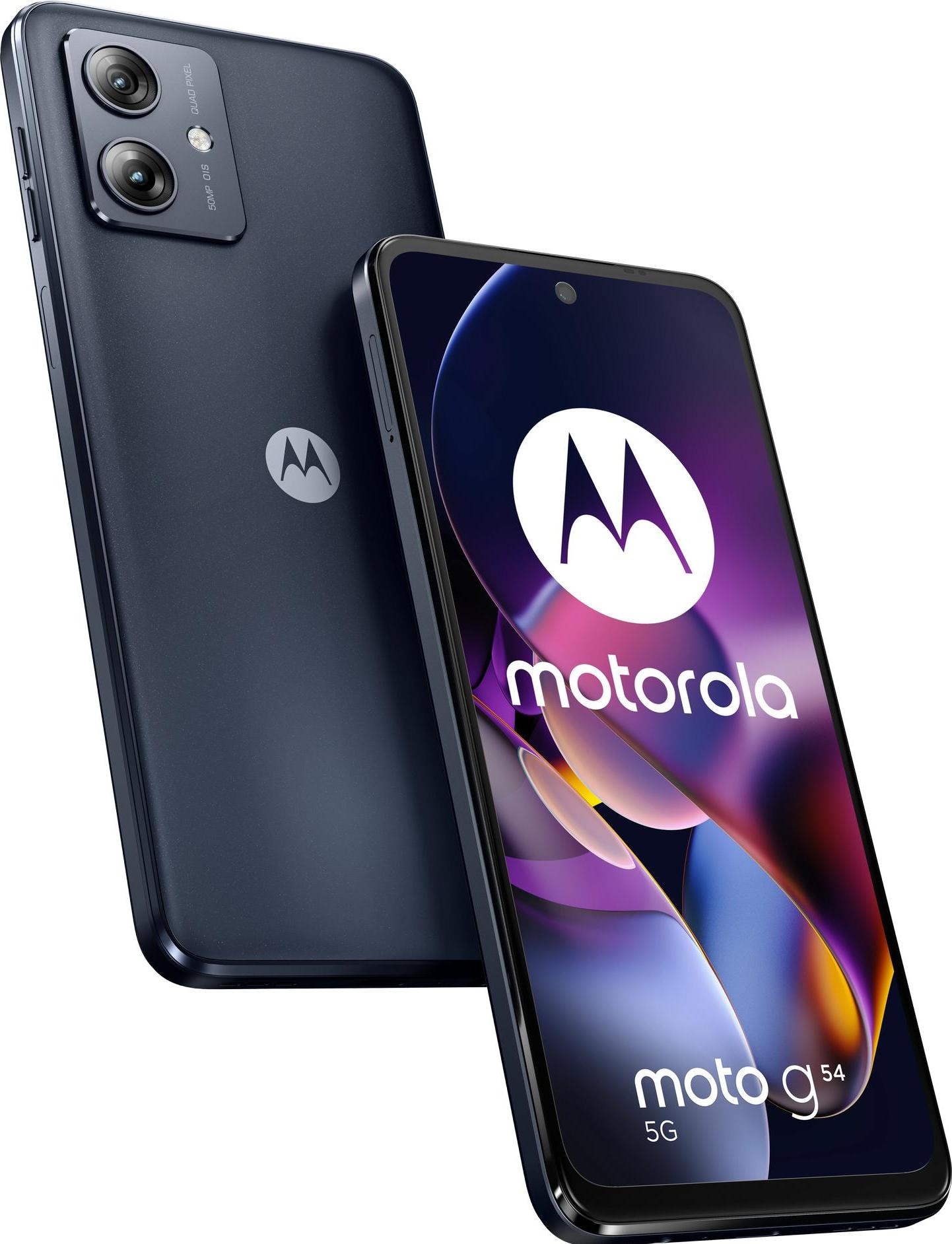 Motorola Moto G54 (256 GB, Midnight Blue, 6.50", SIM + eSIM, 50 Mpx, 5G), Smartphone, Blau