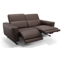 Sofanella 2-Sitzer Leder Alesso, Relaxsofa, Designsofa, Designer Couch, Italienisches Sofa, 2er Sofa braun