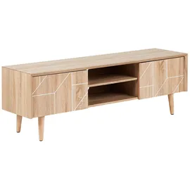 Beliani Franklin Lowboard 150 x 51 x 39 cm Hellbraun Holz
