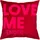 PAD Dekokissen Letters Love me 45 x 45 cm Pink-Rot