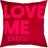 PAD Dekokissen Letters Love me 45 x 45 cm Pink-Rot