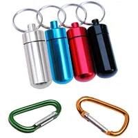 Koboko 4 Stück Pillendose Schlüsselanhänger, Pillendose Klein für Unterwegs, Pillendosen Klein,Pillendosen Mini, Tablettendose für Unterwegs, Metall, Aluminiumlegierung