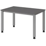 HAMMERBACHER QS12 höhenverstellbarer Schreibtisch grafit rechteckig, 4-Fuß-Gestell silber 120,0 x 80,0 cm