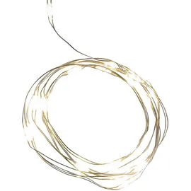 IDENA Lichterkette 10 LED Micro mit Timerfunktion, Batteriebetrieb, 1,20 m lang, für innen, Draht,