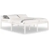 Seniorenbett Weiß 160x200 cm Massivholz Kiefer - Weiß