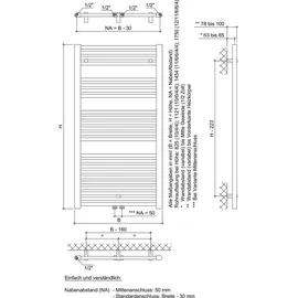 Ximax Badheizkörper Alpha 825 x 700 mm 600 W weiß
