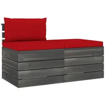 vidaXL Garten-Sofagarnitur 2-tlg. Kiefernholz rot