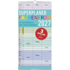 ALPHA EDITION GmbH & Co. KG Superplaner Farbenfroh 2027 Weiß