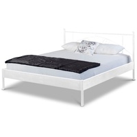 BedBox Metallbett Lena, elegantes Metallbett ein wahrer Designklassiker, stabil und langlebig, pulverbeschichtet weiß 120 cm x 200 cm