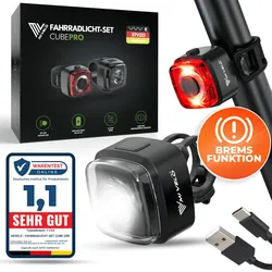 Fahrradlicht Set LED "Cube Pro" USB-aufladbar mit Bremslicht - oft gekauft,Zubehör