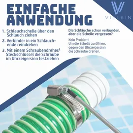 Villkin Schlauchverbinder 32 mm x 38 mm weiß