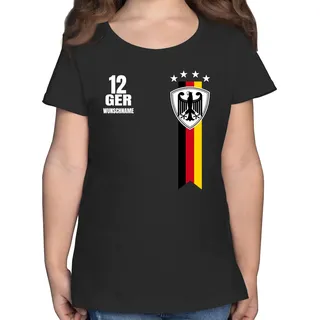 T-Shirt Mädchen - 2026 Fussball Fanartikel - Germany WM Fan Deutschland - 128 (7/8 Jahre) - Schwarz - Deutschland. Tshirt em 2024 Shirt Kinder fußball Europa Kindershirt Deutschland-t-Shirt - 128