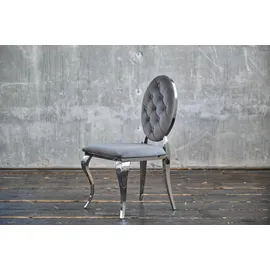 KAWOLA Esszimmerstuhl LINDA Barock Velvet grau