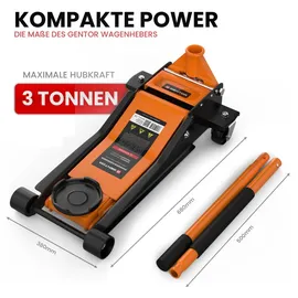 GENTOR Wagenheber Stahl 75-505mm orange