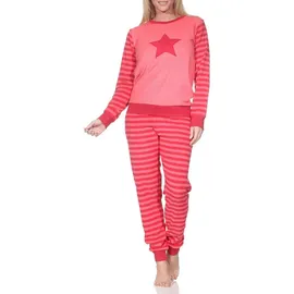 normann Frottee Pyjama mit Sternmotiv Rot 36-38