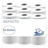 Defactoshop Toilettenpapier 64 x Toilettenpapier Klopapier WC-Papier 3-lagig 150 BlattZellstoff (64-St), 64 Rollen