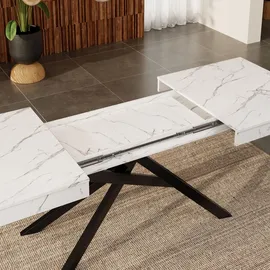 stilvora Küchentisch 180 x 76 x 80 cm weiß