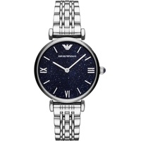 Emporio Armani Uhr für Damen , Zweizeiger Uhrwerk, 32mm Silbernes Edelstahlgehäuse mit Edelstahlarmband, AR11091