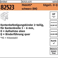 Hellermann Tyton Befestigungsbinder m. Edgeclip PA66HS schwarz 4,6 x