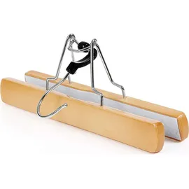 Songmics 12 Stück, Kleiderbügel aus Schima-Holz, rutschfest, Haken, 360 Grad drehbar, CRW007-12