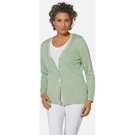 GOLDNER Edle Strickjacke in Rippenstruktur Salbei 19