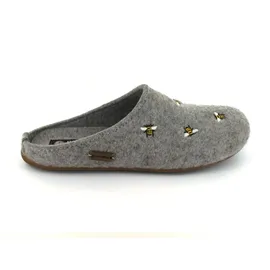 HAFLINGER Everest Api Filzpantofffeln mit Applikation Steingraumeliert (84), Gr. 41
