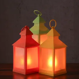 MARELIDA LED Laterne mit Flammeneffekt flackernde LED H: 24cm Batteriebetrieb orange