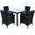 Estexo Polyrattan Sitzgruppe Gartenmöbel Set Rattan Gartenset Garten Essgruppe Schwarz