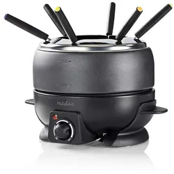 Nedis Fondue-Set - 6 Personen - 2.3 l - Einstellbare Temperaturregelung - 800 W - Cool touch Griff - Anti-Rutschboden - Überhitzungsschutz
