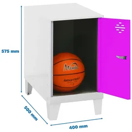 simonlocker montadas Simonrack Spind SIMONLOCKER DISM weiß, pink 8425437121319, 1 Schließfach 40,0 x 50,0 x 57,5 cm