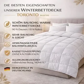BettwarenShop BettwarenShop, Daunendecke Toronto warm, Füllung: 90% Daunen 10% Federn 200x210 cm