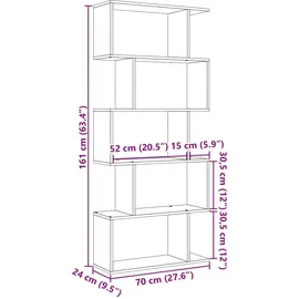 vidaXL Bücherregal 5 Etagen 70 x 24 x 161 cm Braun