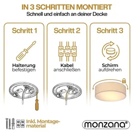 monzana Sternenhimmel 2-flammig rund 38 cm weiß