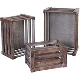 Mendler Holzkiste 3er Set braun