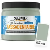 SEEBAUER diy Universal-Fassadenfarbe Grün 300ML für Außen (No. 766 Ocean Grass) Hoch deckende Fassadenfarbe mit Wetterschutz - Geeignet für Putz, Mauerwerk und Beton