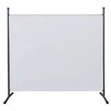 Quick Star Paravent 180 x 178 cm Stoff Raumteiler Groß Garten Stellwand Trennwand Balkon Sichtschutz Weiß