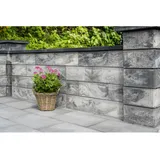 Diephaus Gartenmauer Fein Weiß-Schwarz 25 x 25 x 20 cm