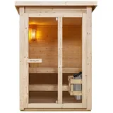 Artsauna Outdoor Sauna Varberg 145 x 150 cm mit 4,5 kW Ofen & Zubehör - Gartensauna für 2 Personen