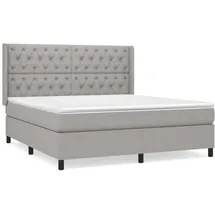 vidaXL Boxspringbett mit Matratze Hellgrau 160x200 cm Stoff - Grau
