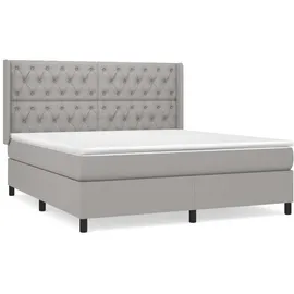 vidaXL Boxspringbett mit Matratze Hellgrau 160x200 cm Stoff - Grau