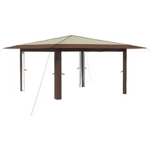 vidaXL Pavillon 4 x 4 m Creme/Braun