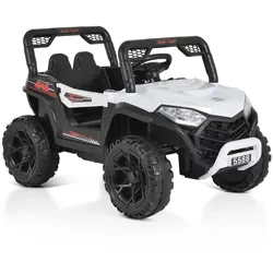 Moni Kinder Elektroauto Buggy UTV 5588 Fernbedienung MP3 Gurt 2 Motoren Lichter weiß